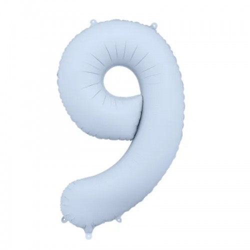 Balão Número 9 Azul Bebé